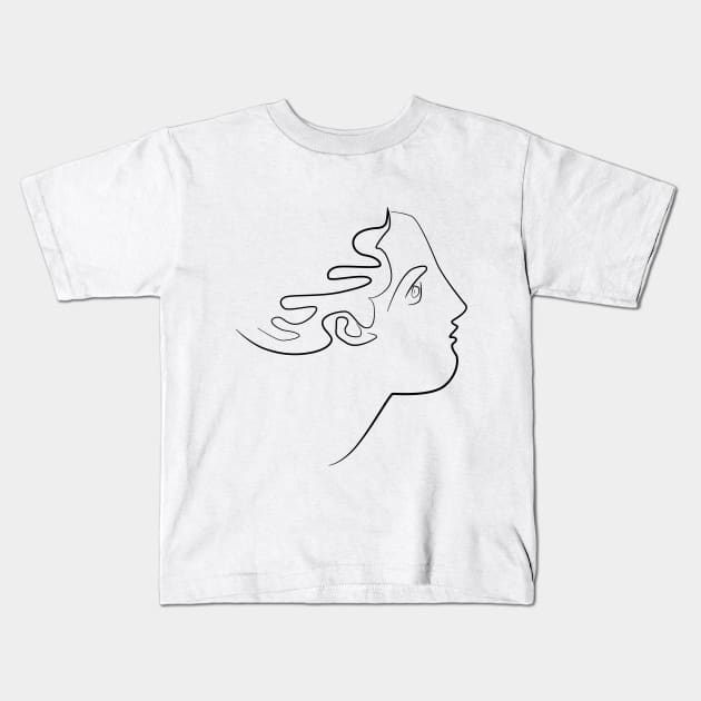 Henri matisse woman line art minimal print, aesthetics Kids T-Shirt by GraphicO